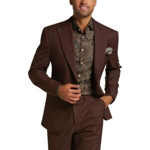 Tayion Collection Mens Classic-Fit Wool Suit Jacket 40 Regular Brown - NWT $425